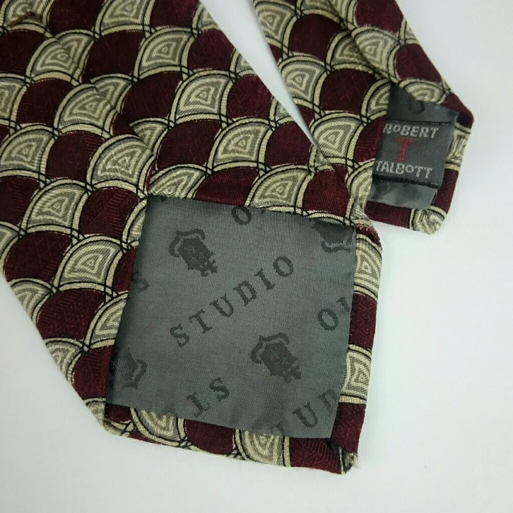 Robert Talbott Studio Red Tan Silk Tie
